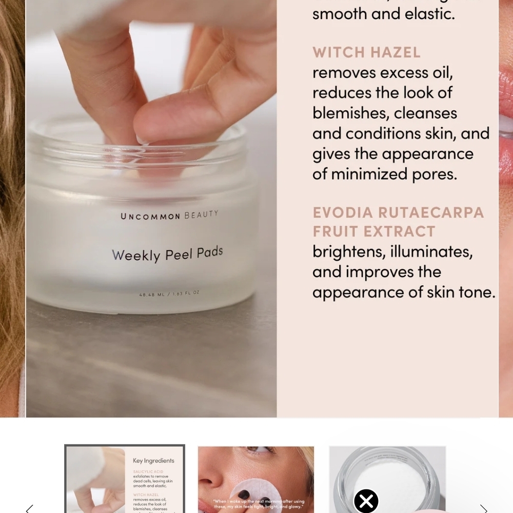 Uncommon Witch Hazel Peel Pads NIB